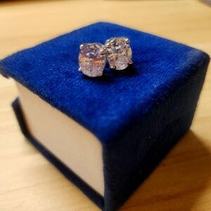 Lab diamond oval earring